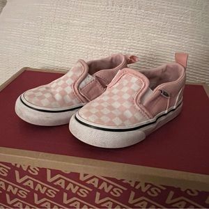Toddler pink checkered Vans